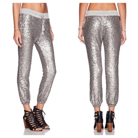 Silver Sequin Joggers - Picture 3 of 7